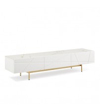 Amelia TV Cabinet MDF High Gloss Painting Storage Drawers Metal Base